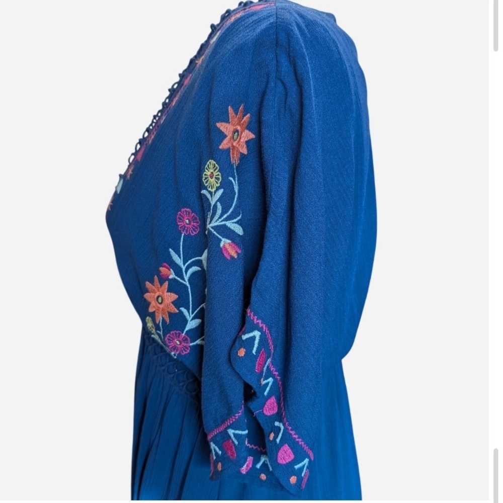 Blue Rain Floral Embroidered Mini Dress - Picture 5 of 10
